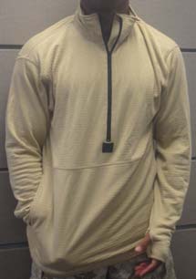 FR grid fleece pullover in tan color