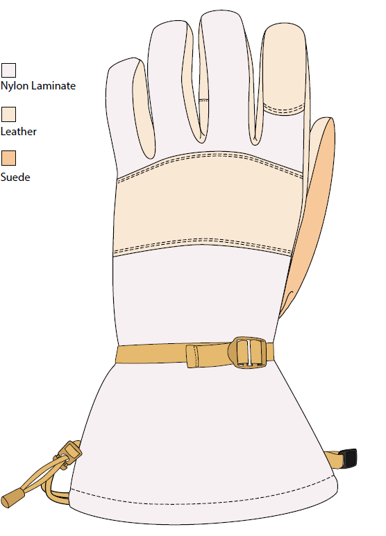 intermediate cold weather glove - back of hand view