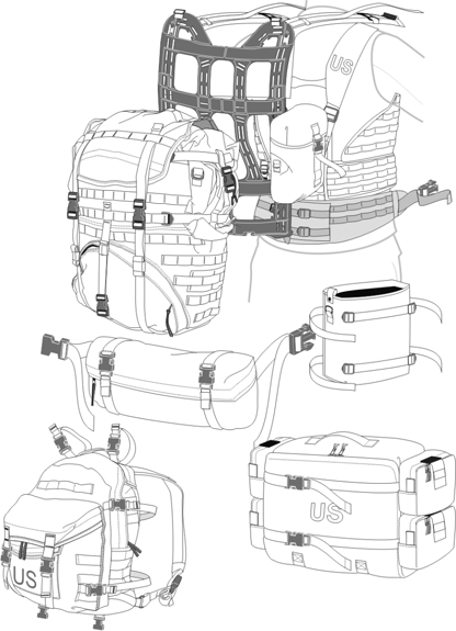 Molle ii assault 2025 pack white straps