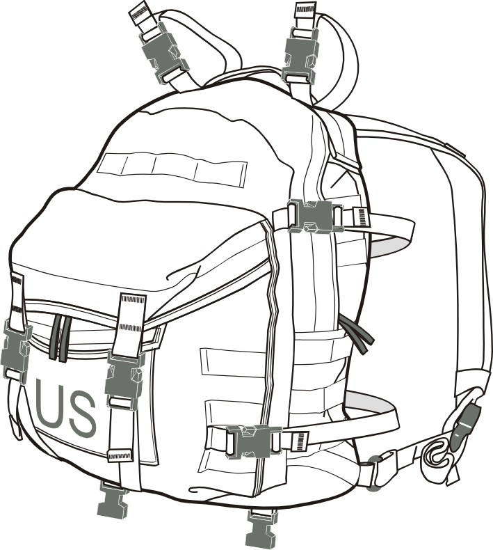 Assault pack outlet with frame