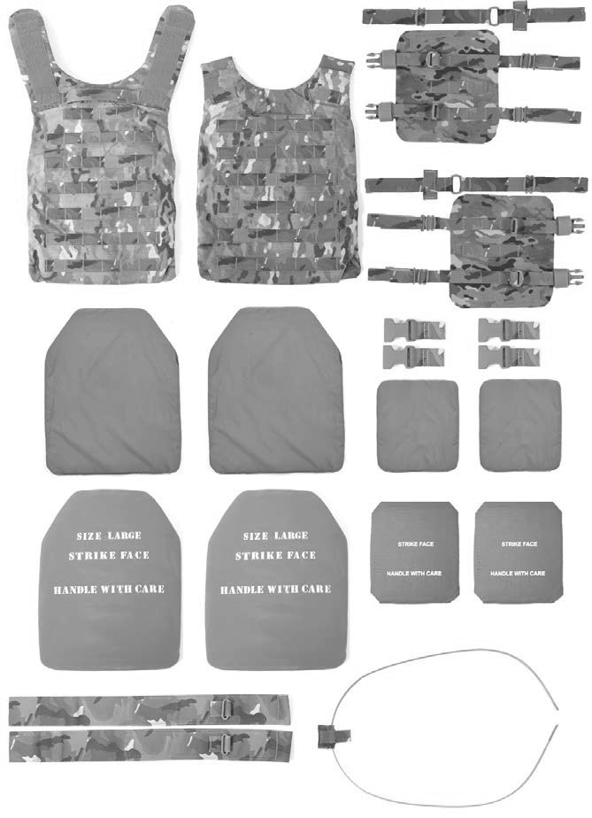 Inventory of side plate carrier configuration with hard armor plates